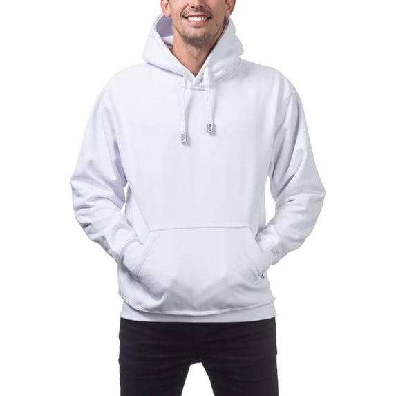Pro Club Men's Heavyweight Pullover Hoodie Sweatshirt WHT-XL