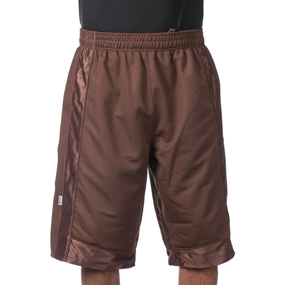 Pro Club Men's Heavyweight Relaxed Fit Mesh Basketball Shorts - Brown - XX Large