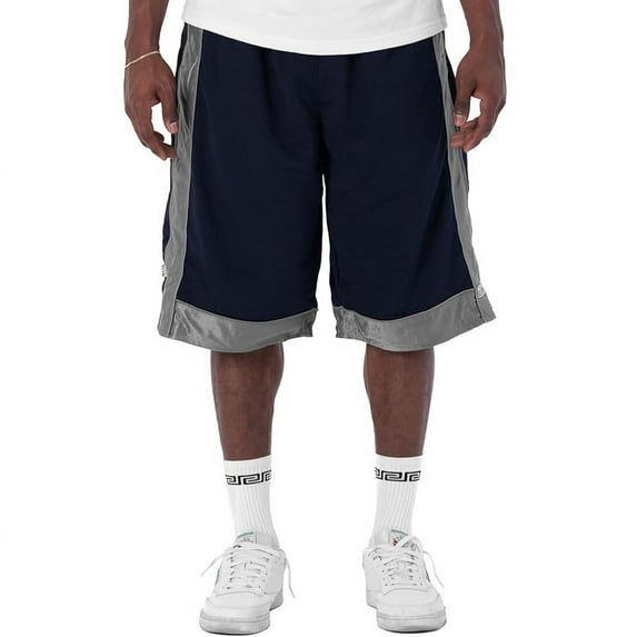 Pro Club Men's Heavyweight Relaxed Fit Mesh Basketball Shorts - Navy/Gray - XX Large