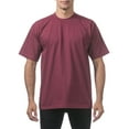 thumbnail image 1 of Pro Club Men's Heavyweight Short Sleeve Crew Neck T-Shirt - Maroon - Small, 1 of 5