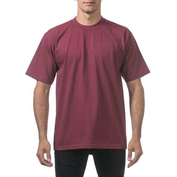Pro Club Men's Heavyweight Short Sleeve Crew Neck T-Shirt - Maroon - XXL