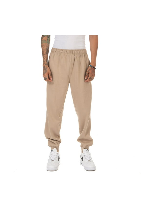 Men's Mediumweight Jogger Fleece Long Pants - Khaki - Medium