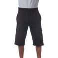 thumbnail image 1 of Pro Club Men's Six Pocket Fleece Cargo Shorts - Black - Small, 1 of 4