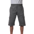 thumbnail image 1 of Pro Club Men's Six Pocket Fleece Cargo Shorts - Charcoal - Small, 1 of 4