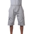 thumbnail image 1 of Pro Club Men's Six Pocket Fleece Cargo Shorts - Heather Gray - Large, 1 of 4