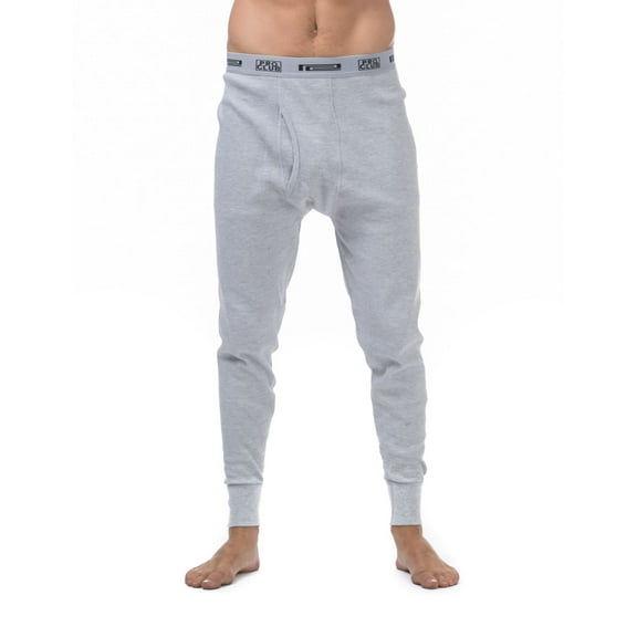 Pro Club Men's Waffle Knit Thermal Long Pants Underwear - Gray - Small
