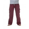 thumbnail image 1 of Pro Club Mens Heavyweight Cargo Sweatpants, Burgundy, Small, 1 of 4