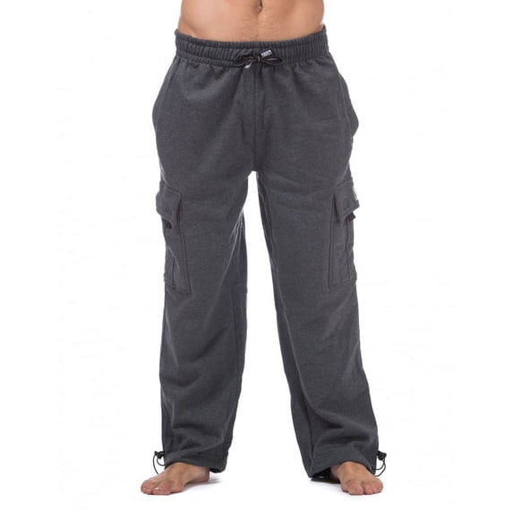 Pro Club Mens Heavyweight Cargo Sweatpants, Charcoal, 4XL