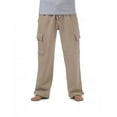 thumbnail image 1 of Pro Club Mens Heavyweight Cargo Sweatpants, Khaki, Large, 1 of 4