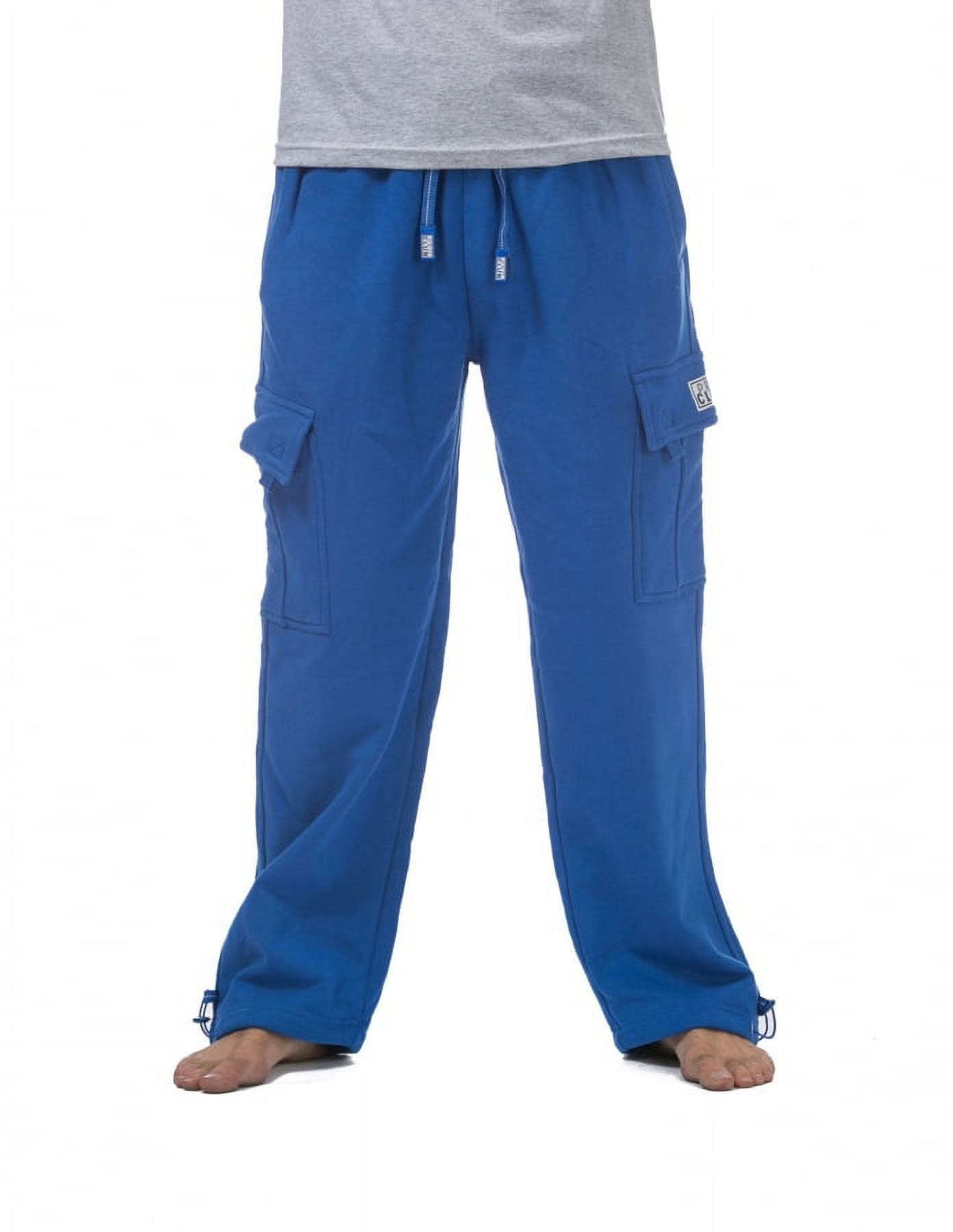 Pro Club Mens Heavyweight Cargo Sweatpants, Royal Blue, 5XL 