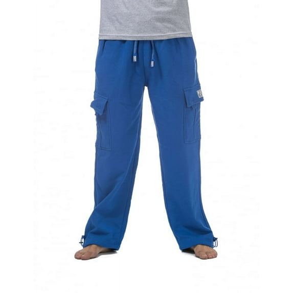 Pro Club Mens Heavyweight Cargo Sweatpants, Royal Blue, Medium