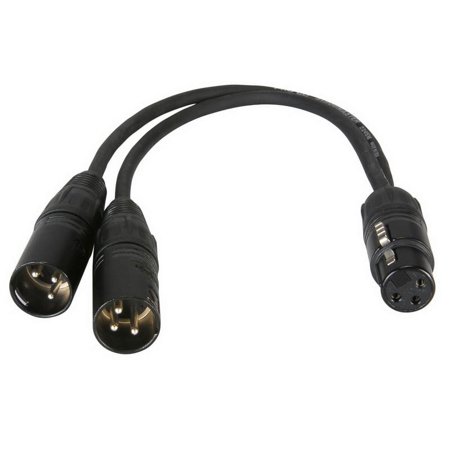 Pro Co YMXF2XM-1 XLR Y Adapter Cable One Female to Two Male