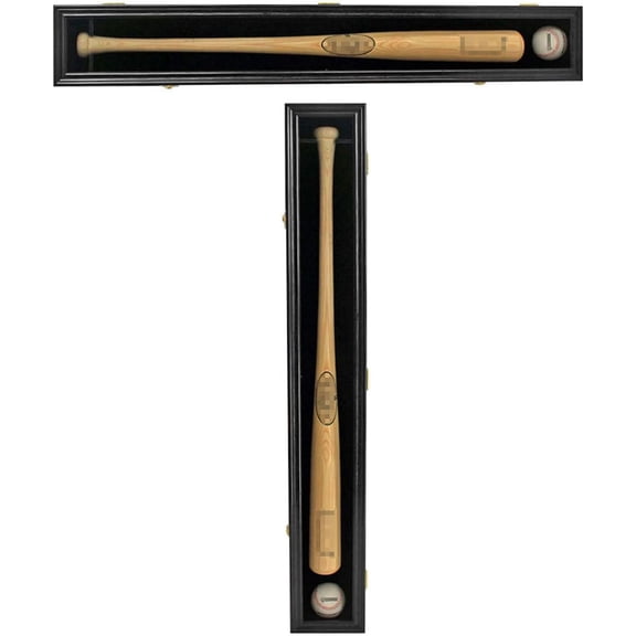 Pro Collector's Baseball Bat Display Case Frame with Acrylic Transparent Door Holder Rack Cabinet Wall Mounted Shadow Box Vertical or Horizontal, w/98% UV Protection-Lock.