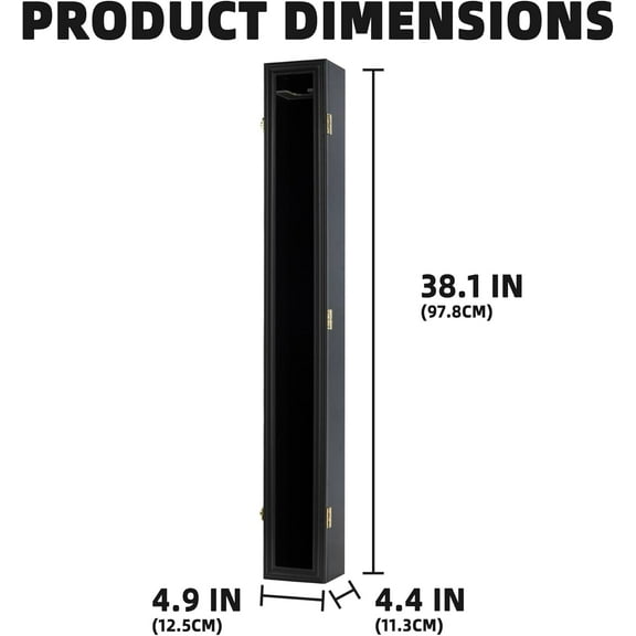 Pro Collector's Baseball Bat Display Case with Acrylic  Protection Door - Black Finish