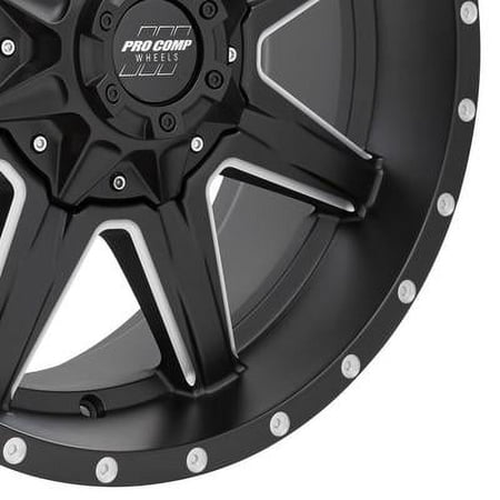 Pro Comp 48 Series Quick 8, 20x9 Wheel with 8x170 Bolt Pattern - Satin Black Milled - 5148-297050