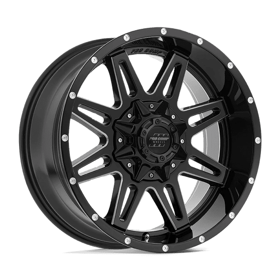Pro Comp Cast Aluminum Wheel PXA42 20x9.5 5x5.5/150 G-BLK MILL -6mm, PXA8142-29526