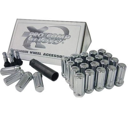 Pro Comp Wheels 11134 Lug Nut Kit 12 x 1.5 Spline w/Valve Stem 6 Lug Kit Lug Nut Kit