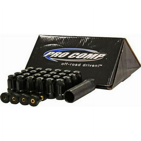 Pro Comp Wheels 16144B Lug Nut Kit 14 x 1.5 HT Spline 6 Lug Kit w/Valve Stem Black Lug Nut Kit