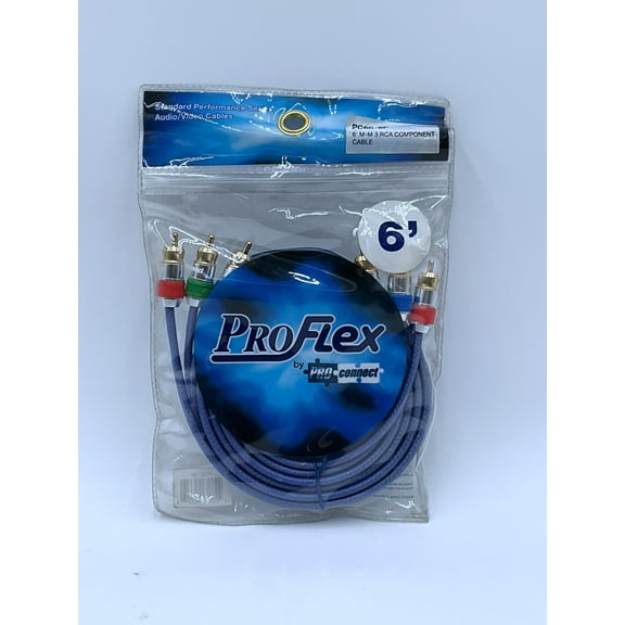 Pro Connect Pro Flex 6FT 3 RCA Component Audio / Video Cable