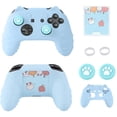thumbnail image 1 of Game Controller Skin for Switch Pro Control, Cute Cat Paw Gamepad Protective Case with Joystick Thumb Grip Caps and Stickers-Blue, 1 of 9