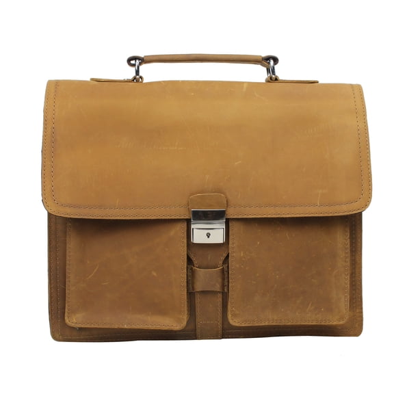 Pro Cowhide Leather Portfolio Briefcase L46.BRN
