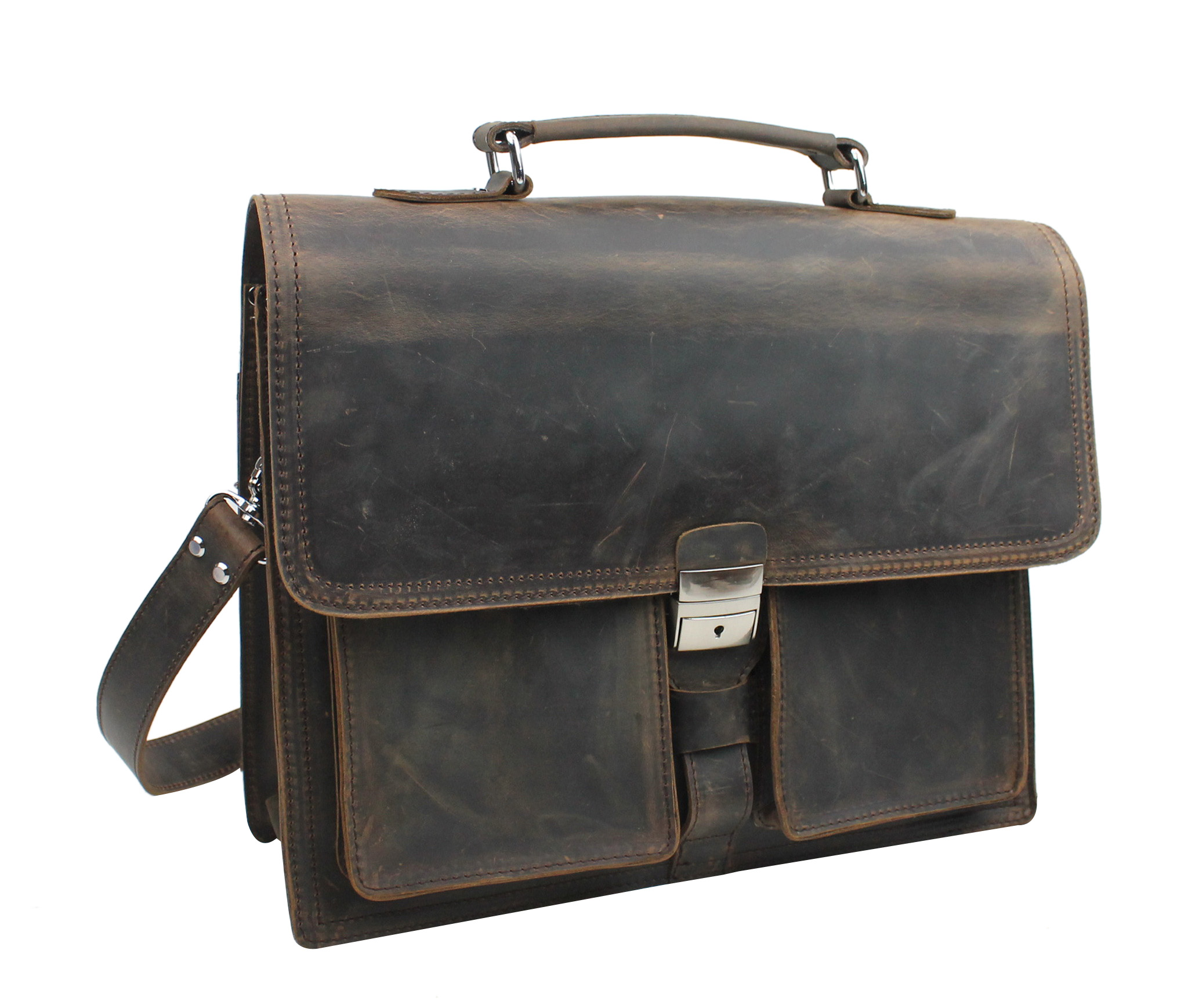 Pro Cowhide Leather Portfolio Briefcase L46.DV