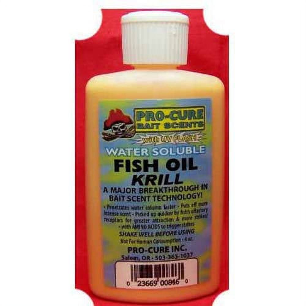 Pro-Cure Bait Scents WS-SQD イカ水溶性フィッシュオイル 4オンス Pro-Cure 4 oz Water Soluble Bait Oil, Krill - Walmart.com
