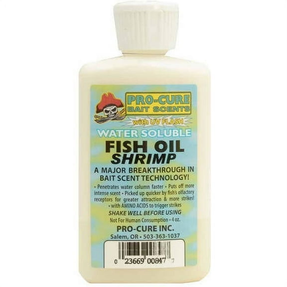 Pro-Cure 4 oz Water Soluble Bait Oil, Shrimp