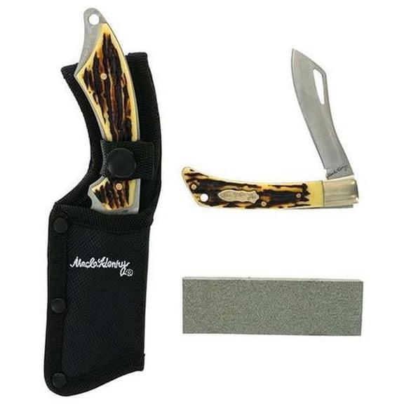 Pro-Cut SCH-1157955 2022 Schrade Uncle Henry Cleaver Fixed & Folder Tin with Sharpening Stone - 2 Piece