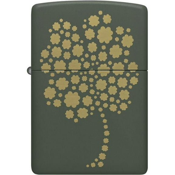 Pro-Cut ZIP-48501 2022N Zippo Price Fighter 221 Four Leaf Clover Design Lighter, Green Matte