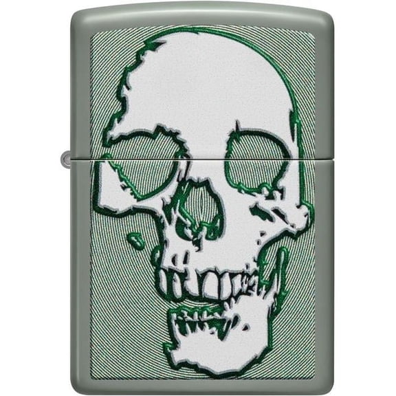 Pro-Cut ZIP-48489 2022N Zippo Price Fighter Skull Design Lighter, Sage