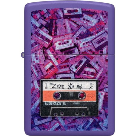 Zippo Lighter: Zippo Cassette Tape - Purple Matte 48521