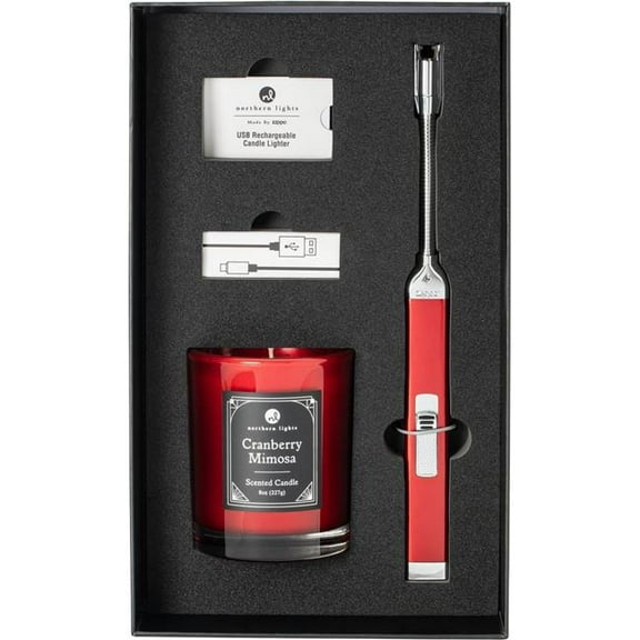 Pro-Cut ZIP-42960 2024 Zippo Cranberry Mimosa Scented Candle, Rechargeable Candle Lighter Gift Box