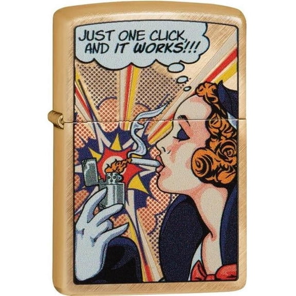 Pro-Cut ZIP-204BCI410437 2024 Zippo Custom Brushed Brass Windy Pop Art Lighter