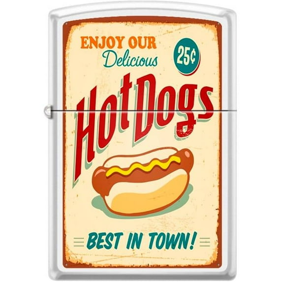 Pro-Cut ZIP-214CI012173 2024 Zippo Custom Hot Dog Lighter, White Matte
