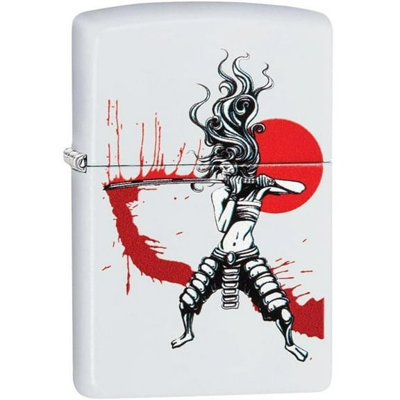 Pro-Cut ZIP-214CI407609 2024 Zippo Custom Samurai Girl Lighter, White Matte