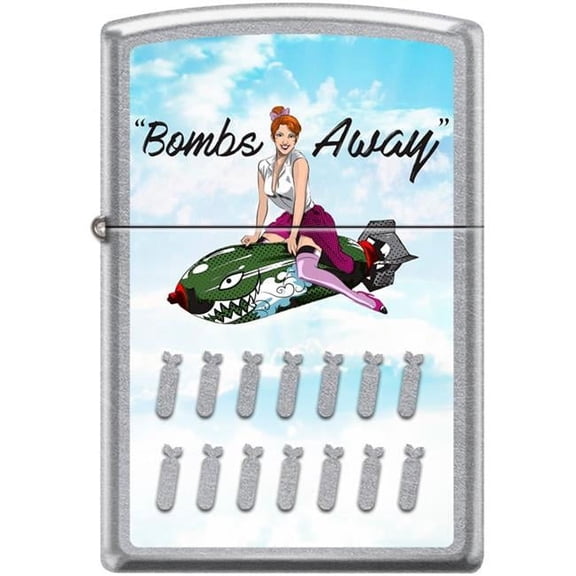 Pro-Cut ZIP-207CI405764 2024 Zippo Pinup Nose Art Bombs Away 1 Street Chrome Lighter