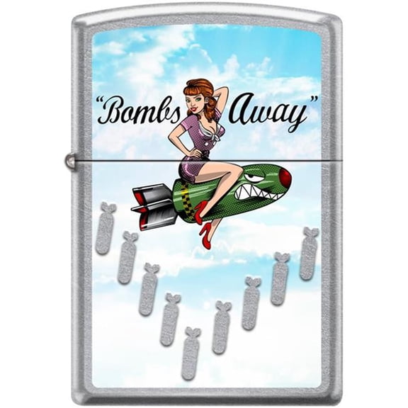 Pro-Cut ZIP-207CI405765 2024 Zippo Pinup Nose Art Bombs Away 2 Street Chrome Lighter