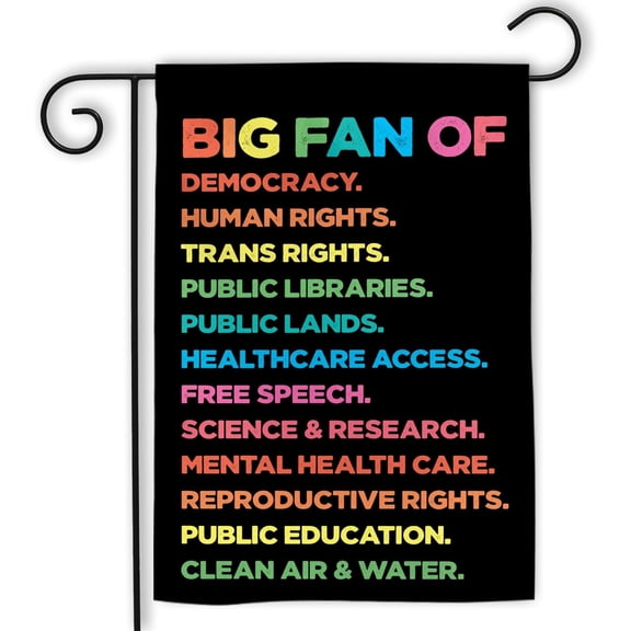 Pro Democracy Human Rights Garden Flag Double Sided 12 x 18 Inch Outdoor Yard Patio Porch Lawn House Farmhouse Decoration