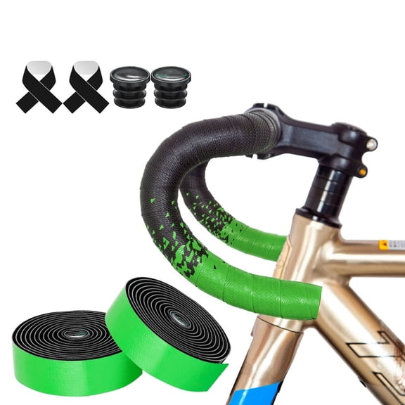 Pro Designed Bicycle Handlebar Tape EVA PU Gradient for Shock Absorption and Antislip (green)