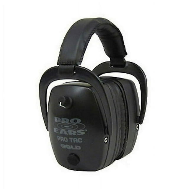 Pro Ears Pro Tac Mag Gold, NRR 30 Hearing Protection Earmuffs w/Lithium Batterie