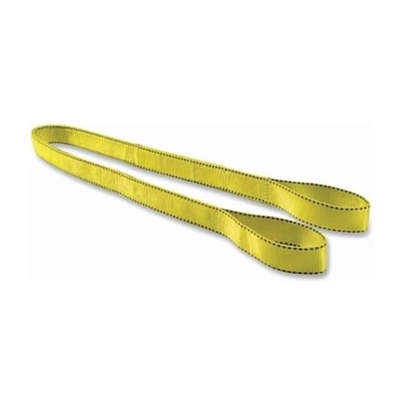 Pro-Edge Web Sling, Eye and Eye, Polyester, 2 in W x 6 ft L, 2-Ply, Yellow