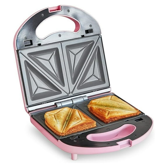 Pro Electric Panini Press Grill and Sandwich Maker, Healthy Ceramic Nonstick Plates,Easy Indicator Light, -Free, Pink