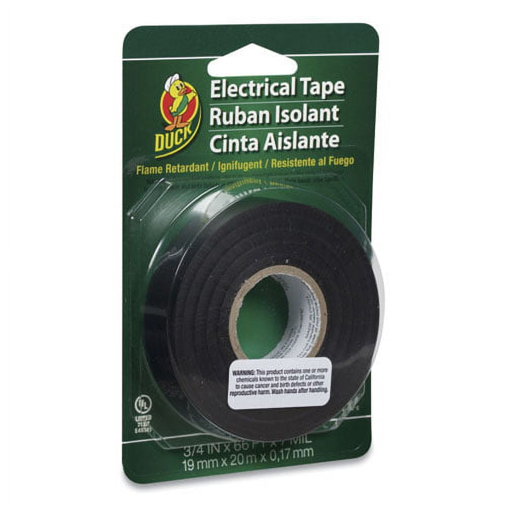Pro Electrical Tape, 1" Core, 0.75" X 66 Ft, Black | Bundle of 10 Rolls