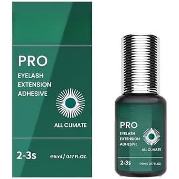 Pro Eyelash Extension Glue - HQ Free - 99.8%  Monomer, Ultra- - -Climate, -Friendly, Extra  - 8 Weeks Retention - for Lash Technicians - 5ml (2-3s)