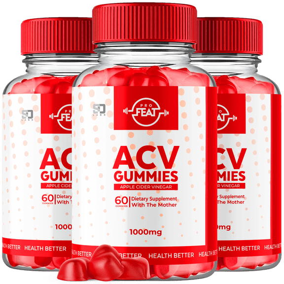 Pro Feat ACV Gummies Maximum Strength Keto Apple Cider Vinegar Supplement 180 Gummies