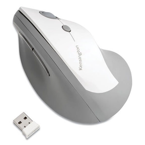 Pro Fit Ergo Vertical Wireless Mouse, 2.4 Ghz Frequency/65.62 Ft Wireless Range, Right Hand Use, Gra | Bundle of 2