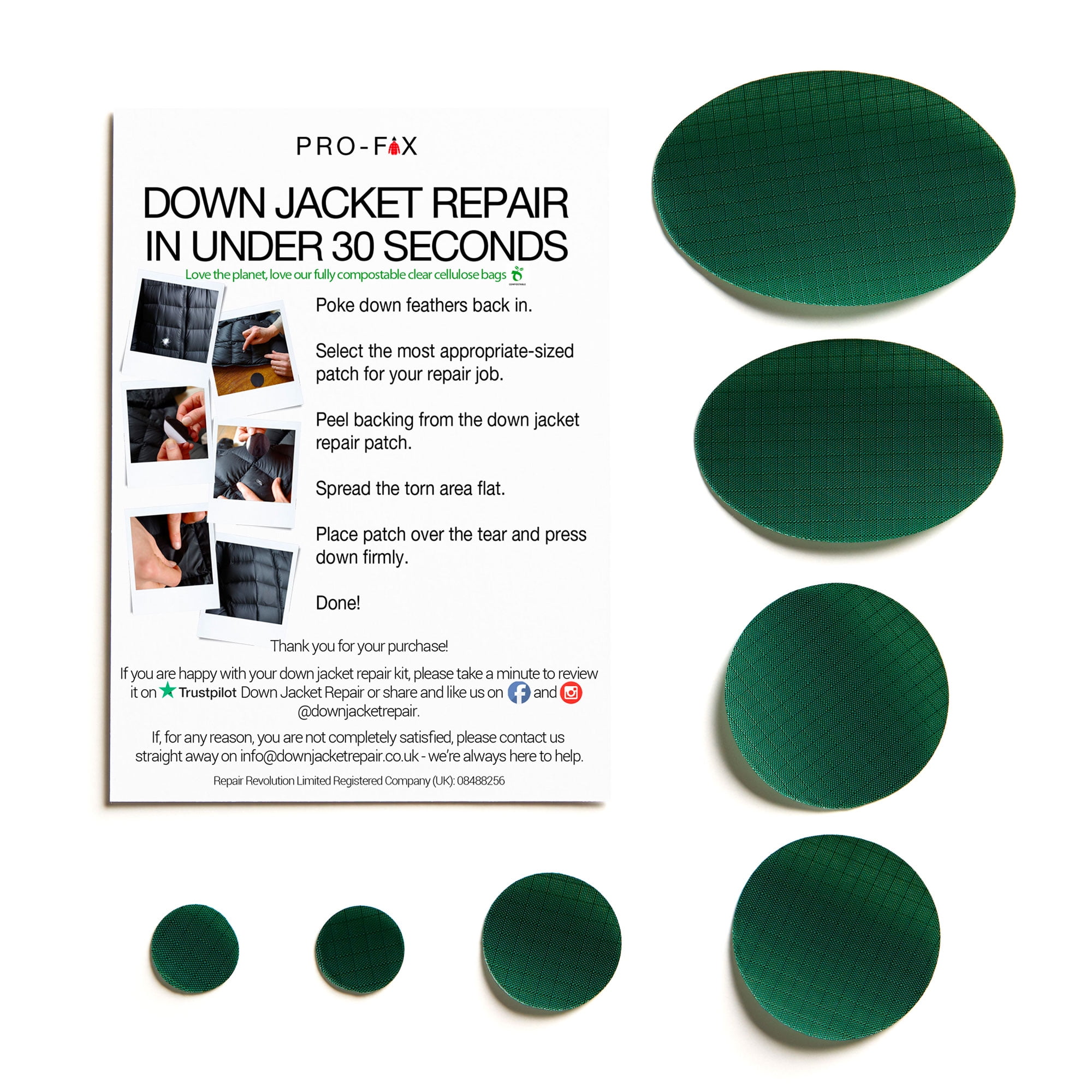 HARFINGTON Nylon Repair Patch 3x79 Down Jacket Patches Fabric