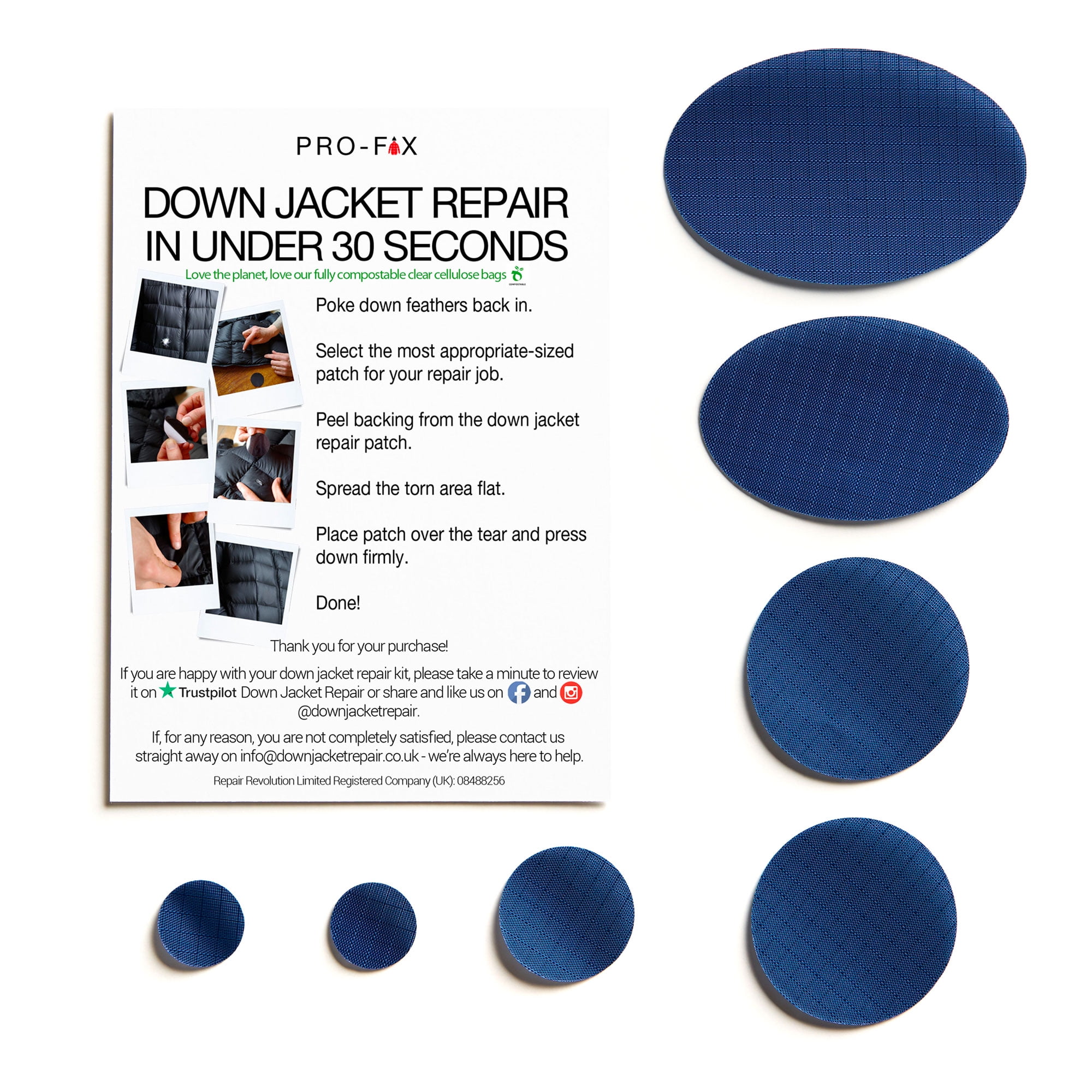 Functional Fabric Repair Patch - Navy blue - Men