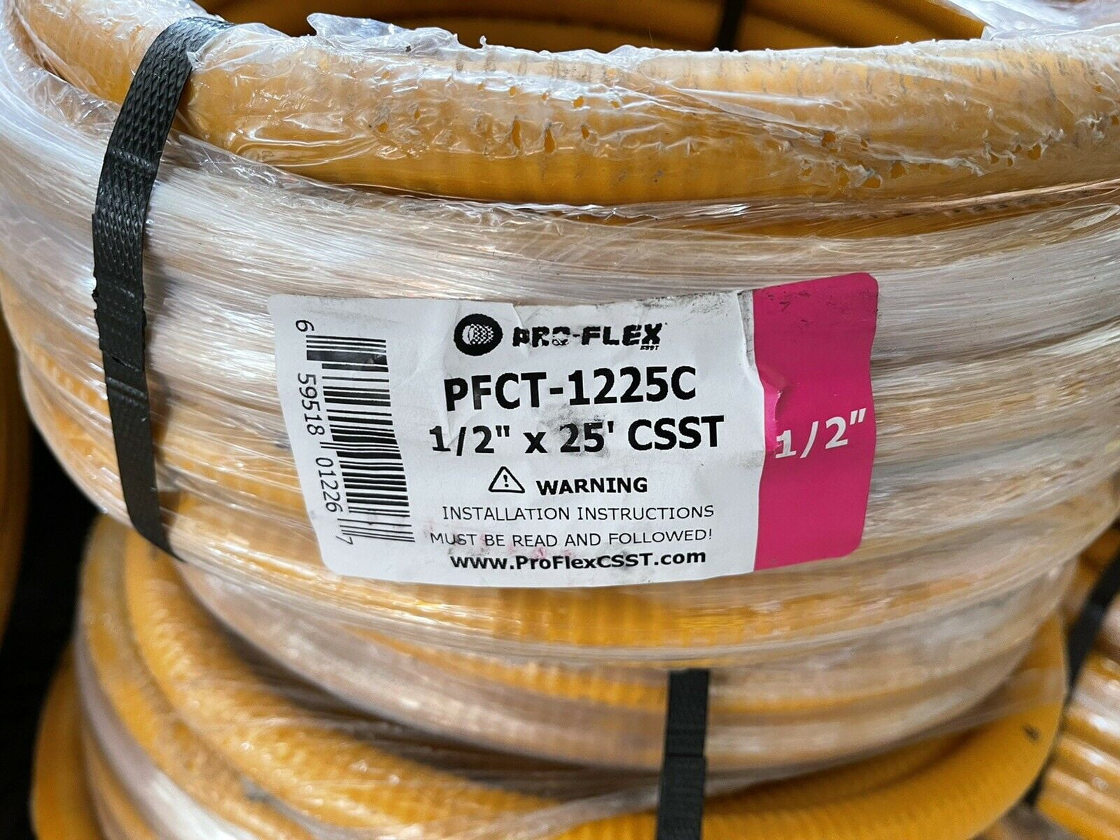 Pro-Flex 1/2" Yellow Flexible CSST Gas Hose - 25' Coil